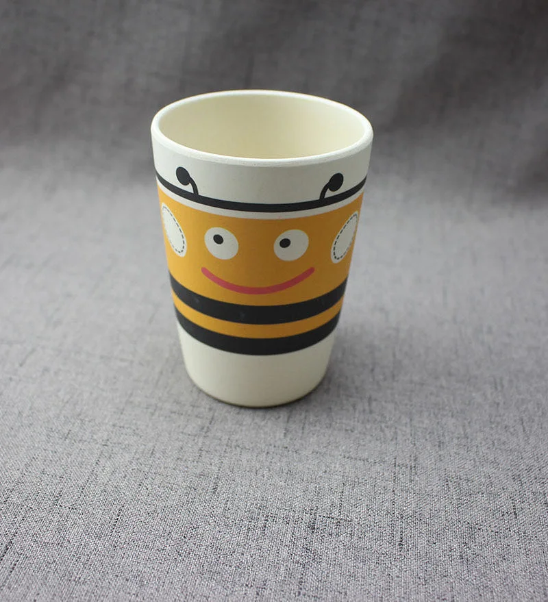 Bamboo Fiber Environmental Protection Children&prime;s Water Cup Cartoon Decals Drinking Cup Children&prime;s Anti-Fall Water Cup