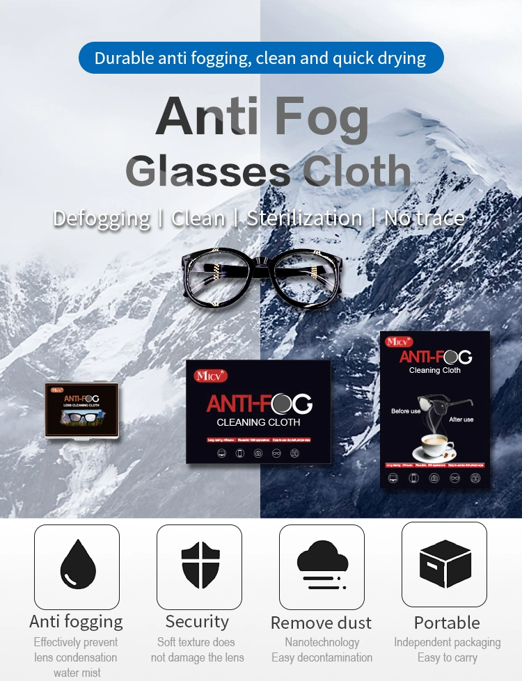 Promotional Microfiber Anti Fog Lens Screen Cleaning Cloth with Custom Package