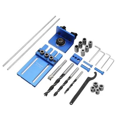 Drillpro 08450 Aluminum Alloy Dowelling Jig Set Wood Dowel Drilling Position Jig Woodworking Tool